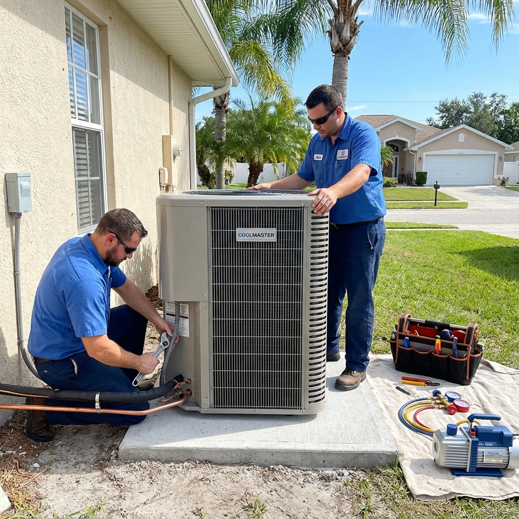 Professional Trane heat pump repair technician in Clearwater near Aquarium